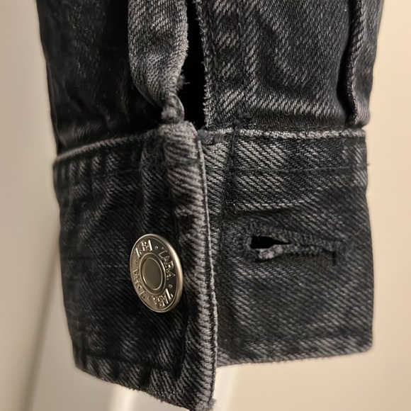 Zara Washed Black Denim Jumpsuit Size Small - Picture 5 of 9